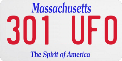 MA license plate 301UF0