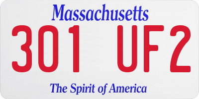 MA license plate 301UF2
