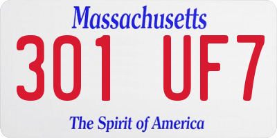 MA license plate 301UF7