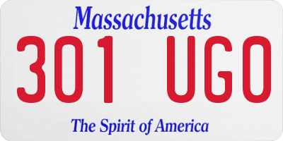 MA license plate 301UG0