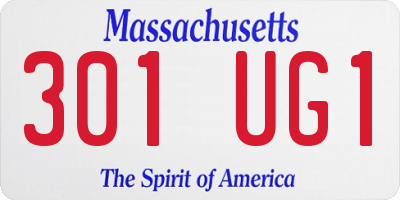 MA license plate 301UG1