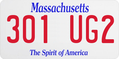 MA license plate 301UG2