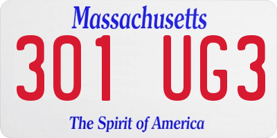 MA license plate 301UG3