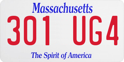 MA license plate 301UG4