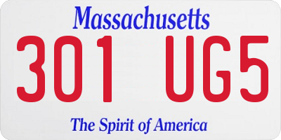MA license plate 301UG5