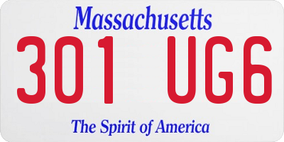 MA license plate 301UG6