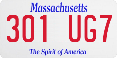 MA license plate 301UG7