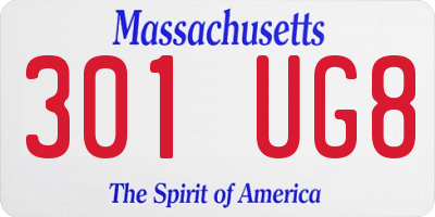 MA license plate 301UG8
