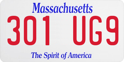 MA license plate 301UG9