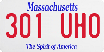 MA license plate 301UH0