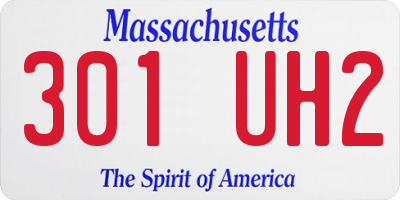 MA license plate 301UH2