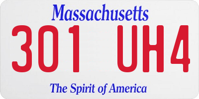 MA license plate 301UH4