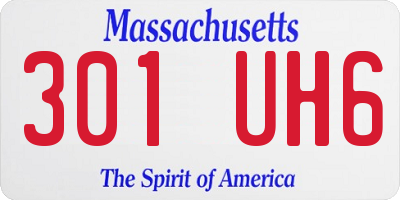 MA license plate 301UH6