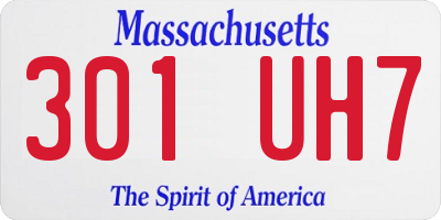 MA license plate 301UH7