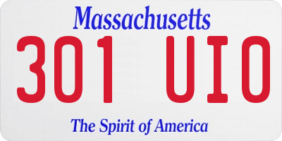MA license plate 301UI0