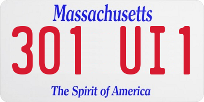 MA license plate 301UI1
