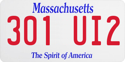 MA license plate 301UI2