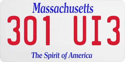 MA license plate 301UI3