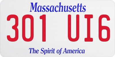 MA license plate 301UI6