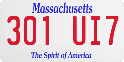 MA license plate 301UI7