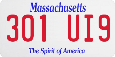 MA license plate 301UI9