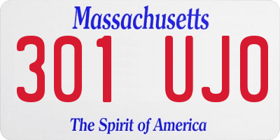 MA license plate 301UJ0
