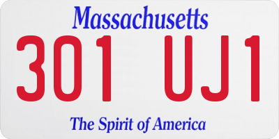 MA license plate 301UJ1
