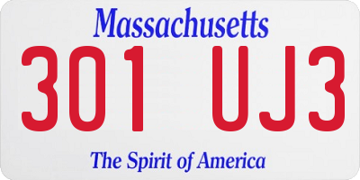 MA license plate 301UJ3