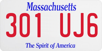MA license plate 301UJ6
