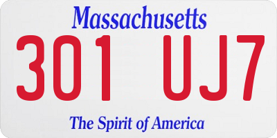 MA license plate 301UJ7