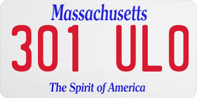 MA license plate 301UL0