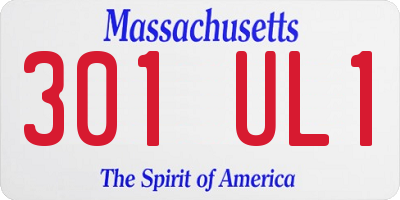 MA license plate 301UL1