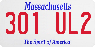 MA license plate 301UL2