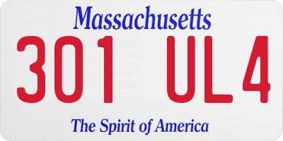 MA license plate 301UL4