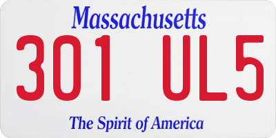 MA license plate 301UL5