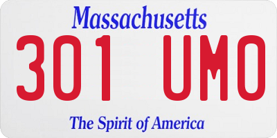 MA license plate 301UM0