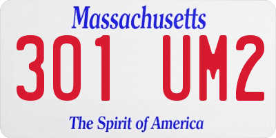 MA license plate 301UM2