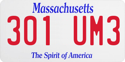 MA license plate 301UM3