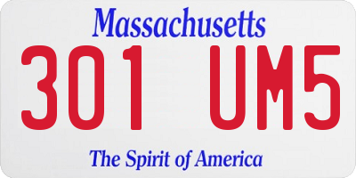 MA license plate 301UM5