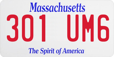 MA license plate 301UM6