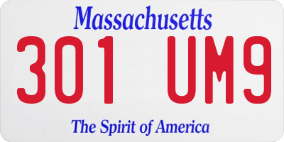 MA license plate 301UM9