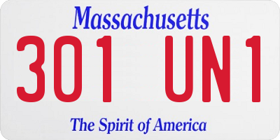 MA license plate 301UN1