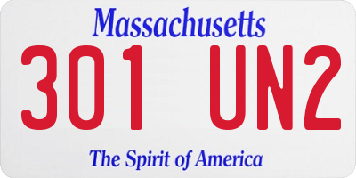 MA license plate 301UN2