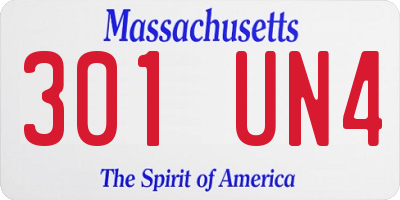 MA license plate 301UN4