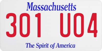 MA license plate 301UO4