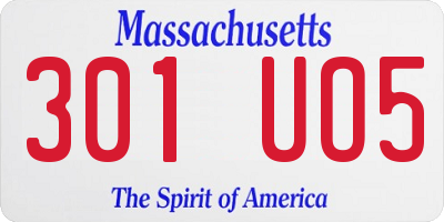 MA license plate 301UO5