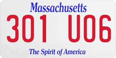 MA license plate 301UO6