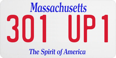 MA license plate 301UP1