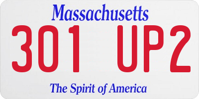 MA license plate 301UP2