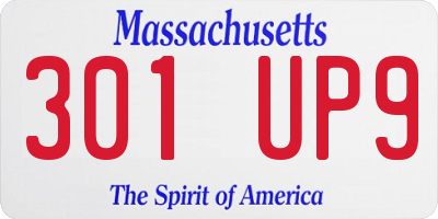 MA license plate 301UP9